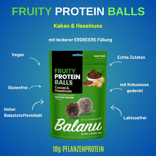 Protein Bällchen Kakao & Haselnüsse 110 Gr x 6