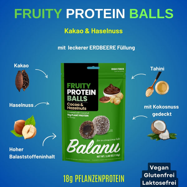 Protein Bällchen Kakao & Haselnüsse 110 Gr x 6