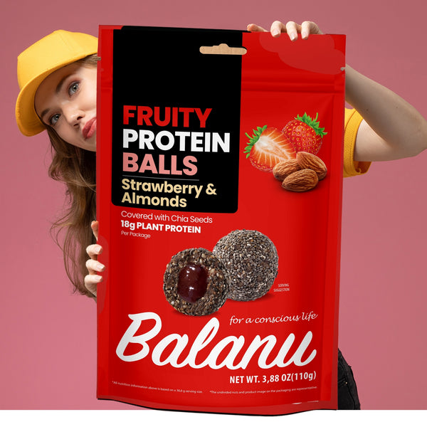 Protein Bällchen Erdbeere & Mandeln 110 Gr x 6