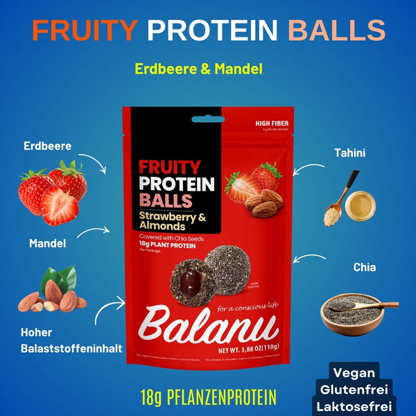 Protein Bällchen Erdbeere & Mandeln 110 Gr x 6