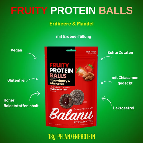 Protein Bällchen Erdbeere & Mandeln 110 Gr x 6