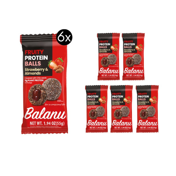 Protein Bällchen Erdbeere & Mandeln 55 Gr x 6