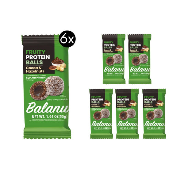Fruity Protein Balls Kakao & Haselnüsse 55 g x 6