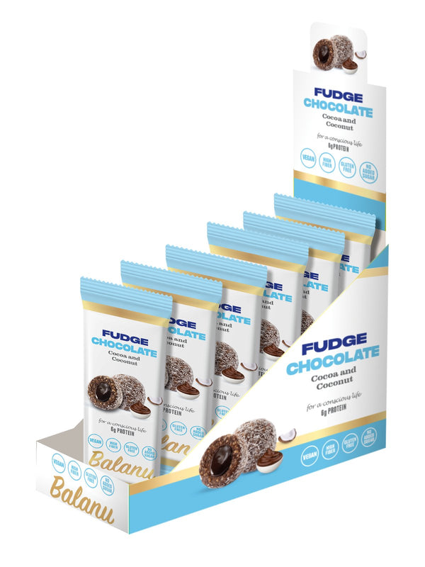 Fudge Schokolade Kakao und Kokosnuss 55 Gr x 6