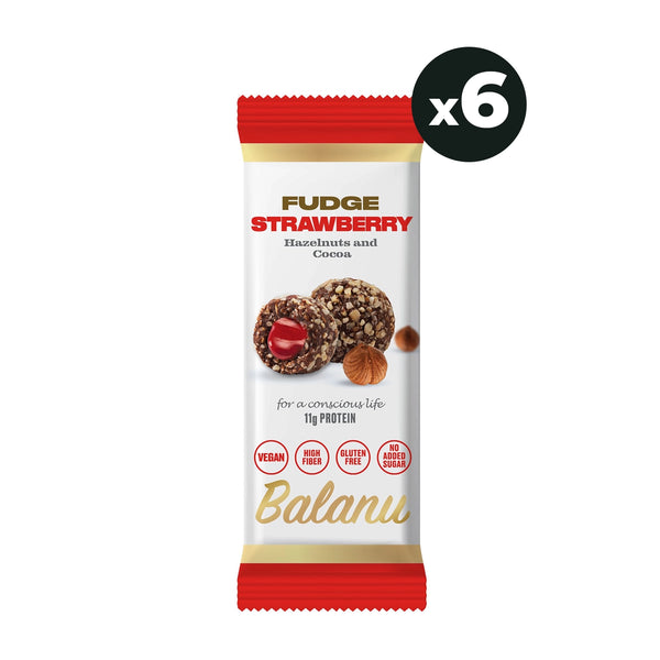 Fudge Erdbeere, Haselnüsse und Kakao 55 Gr x 6