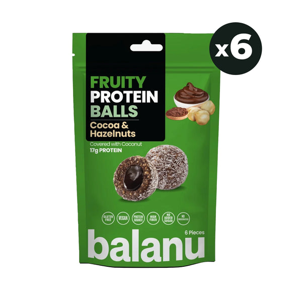 Balanu Fruity Protein Balls Cocoa &amp; Hazelnuts 110g x6