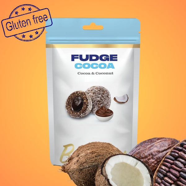 Kakaofruchtbällchen mit Kokosüberzug Fudge 110g