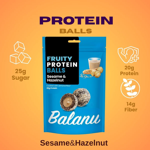 Fruity Protein Balls with Tahini &amp; Hazelnuts 110 Gr x 6