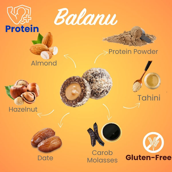 Fruchtige Tahini- & Haselnuss-Proteinbällchen 110g