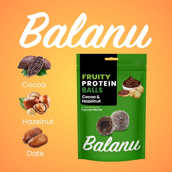 Fruchtige Kakao- & Haselnuss-Proteinbällchen 110g