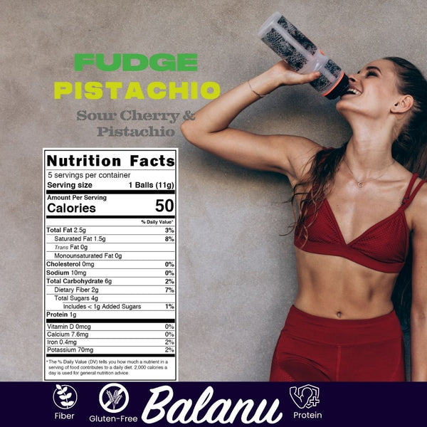 Sauerkirsch-Fruchtbällchen mit Pistazienüberzug Fudge 110g