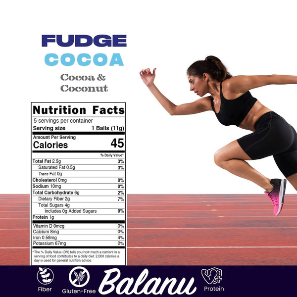 Kakaofruchtbällchen mit Kokosüberzug Fudge 110g