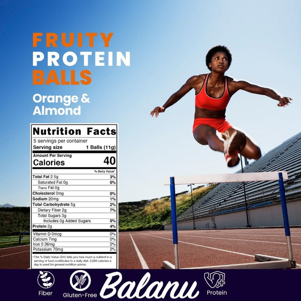 Fruchtige Orangen- & Mandel-Proteinbällchen 110g