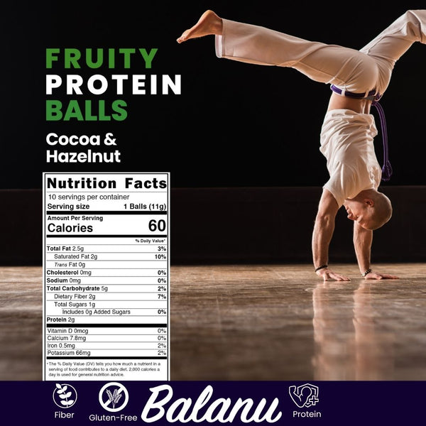 Fruchtige Kakao- & Haselnuss-Proteinbällchen 110g