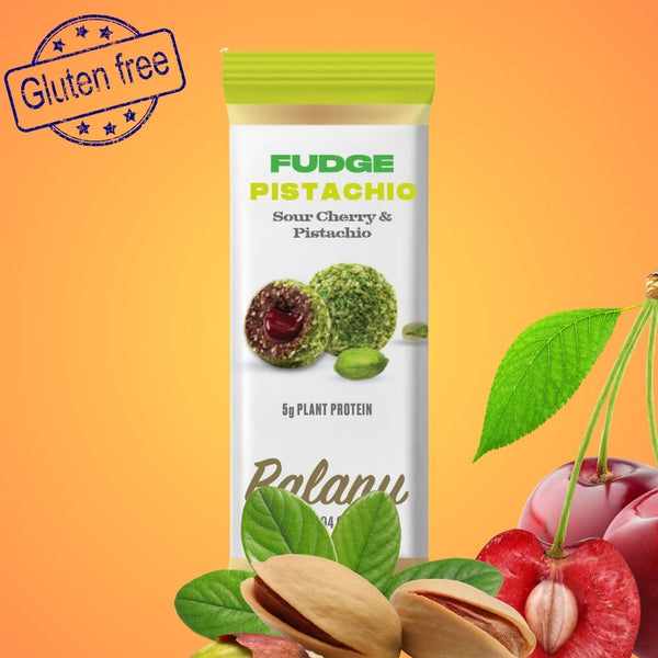 Sauerkirsch-Fruchtbällchen mit Pistazienüberzug Fudge 55g x6 Stück