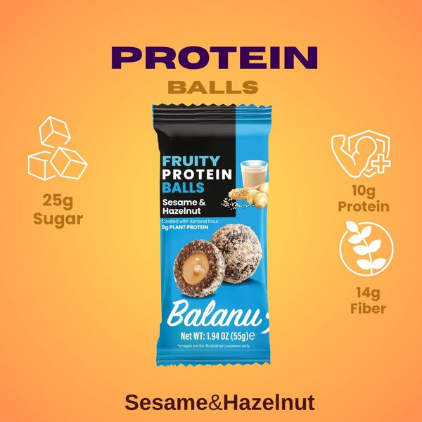 Fruity Protein Balls with Tahini &amp; Hazelnuts 55 G x 6 