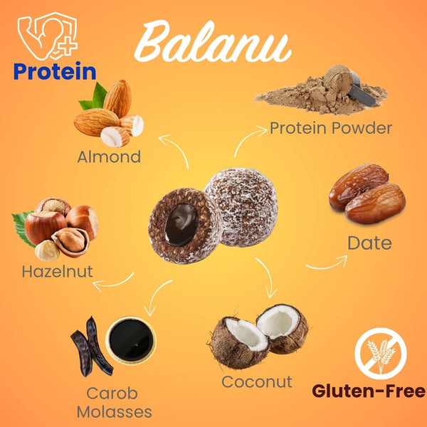 Fruchtige Kakao- & Haselnuss-Proteinbällchen 55g x6 Stück