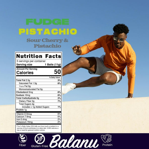 Sauerkirsch-Fruchtbällchen mit Pistazienüberzug Fudge 55g x6 Stück