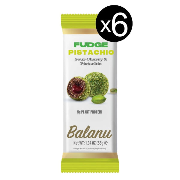 Sauerkirsch-Fruchtbällchen mit Pistazienüberzug Fudge 55g x6 Stück