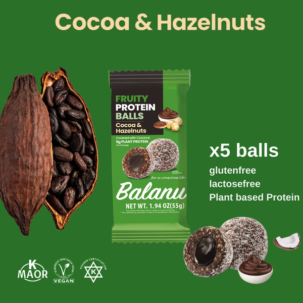 Balanu Fruity Protein Balls Cocoa & Hazelnuts 55 g x 6