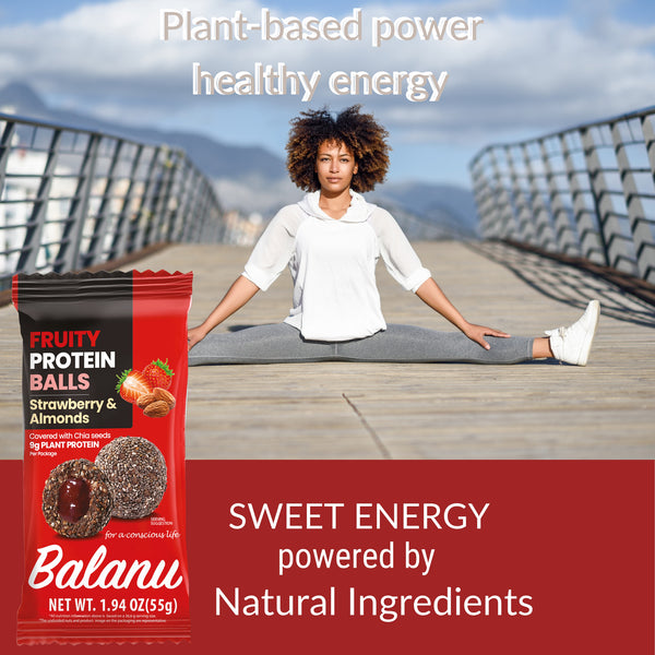 Balanu Fruity Protein Balls Strawberry &amp; Almonds 55 gx 6