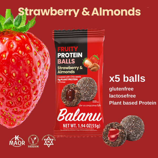 Balanu Fruity Protein Balls Strawberry &amp; Almonds 55 gx 6