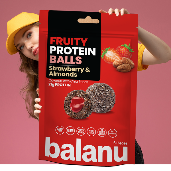 Balanu Fruity Protein Balls Strawberry &amp; Almonds 110g x6