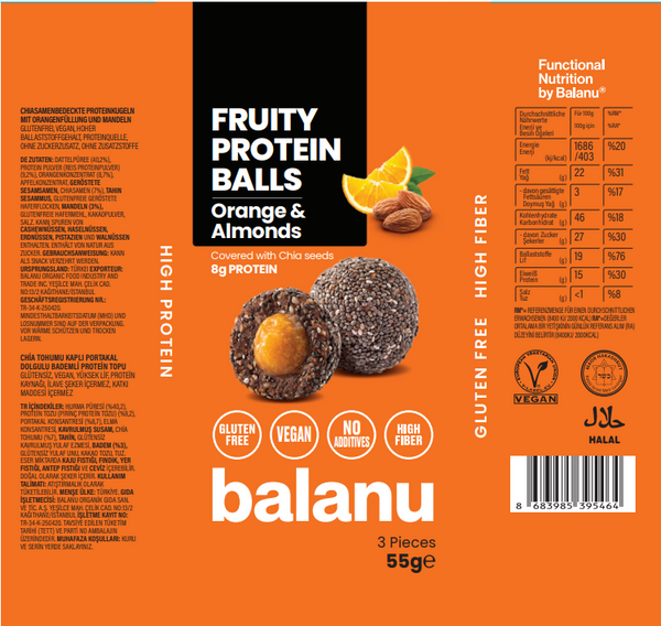 Balanu Fruity Protein Balls Orange & Almonds 55 g