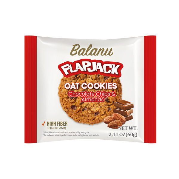 FLAPJACK OAT COOKIE – chocolate chips and almonds