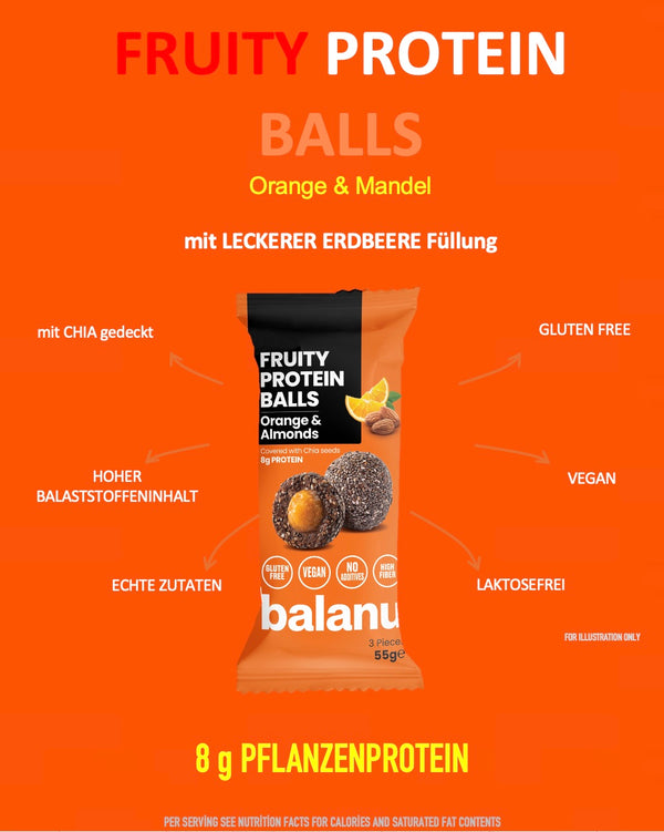 Balanu Fruity Protein Balls Orange & Almonds 55 g