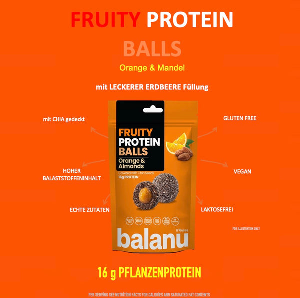 Balanu Fruity Protein Balls Orange & Almonds 110g x6