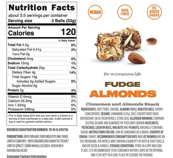 Fudge Almonds Cinnemon and Almonds 100g