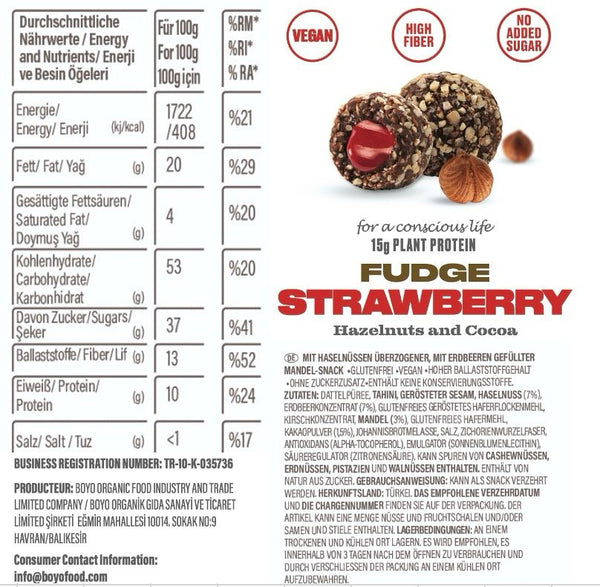 Fudge Strawberry Hazelnuts and Cocoa 110g