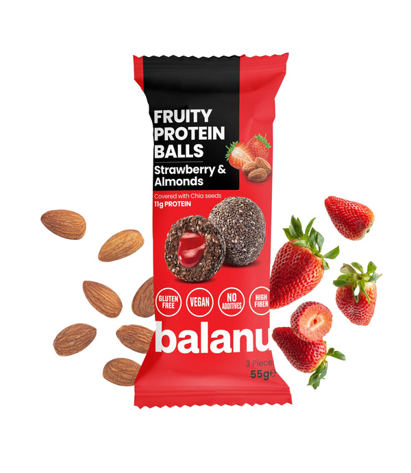 Balanu Fruity Protein Balls Strawberry & Almonds 55 g x 6