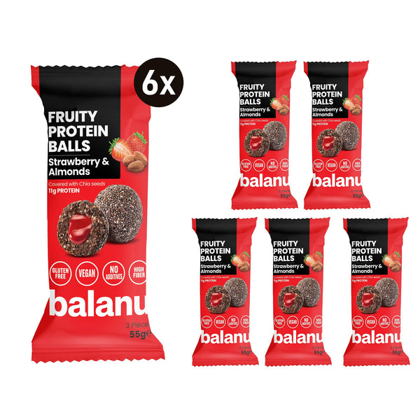 Balanu Fruity Protein Balls Strawberry & Almonds 55 g x 6