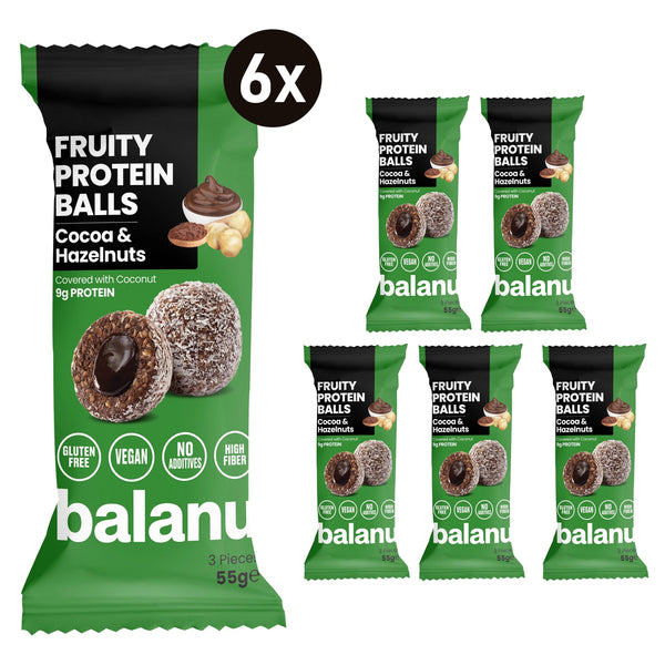 Balanu Fruity Protein Balls Cocoa & Hazelnuts 55 g x 6