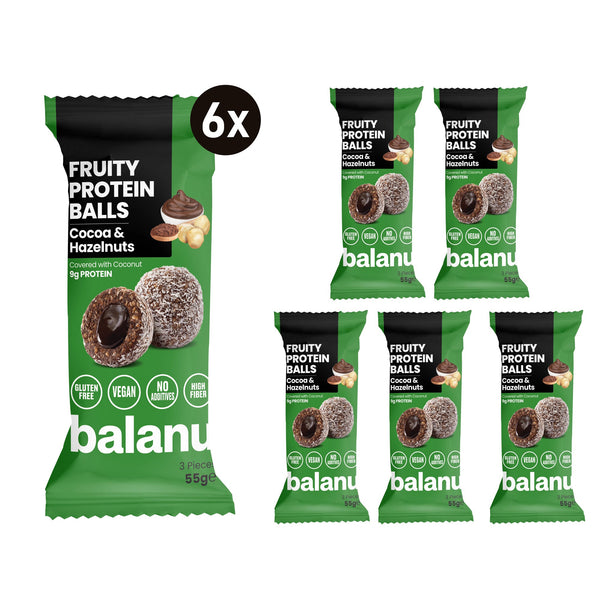 Balanu Fruity Protein Balls Cocoa &amp; Hazelnuts 55 gx 6